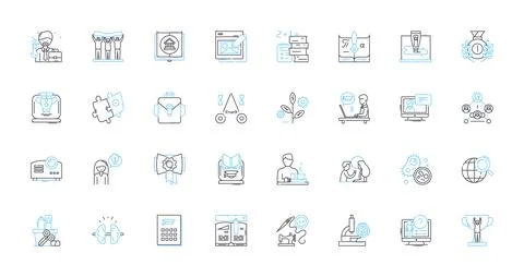 College learning linear icons set. Education, Learning, Classroom, Lecture Illustrazione stock