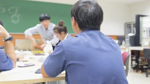College Professor Passionately Teaching an Engineering Class. Stock Footage 120156036