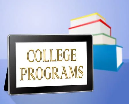 College Programs Means Schools Tablets And University Stock Illustration