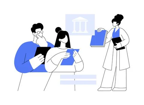 College representative isolated cartoon vector illustrations. Ilustración de archivo
