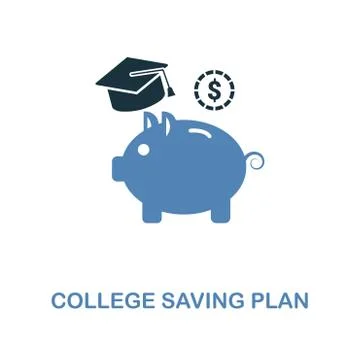 College Saving Plan icon in two colors design. Pixel perfect symbols from Stock Illustration