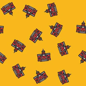 College school building vector seamless pattern Ilustración de archivo