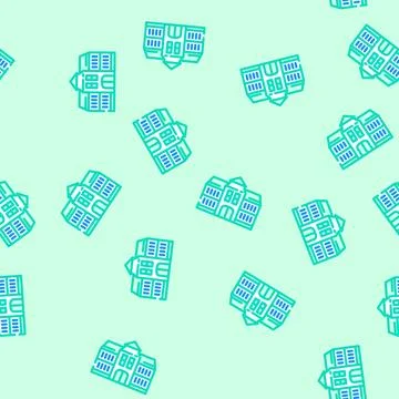 College school building vector seamless pattern Ilustración de archivo