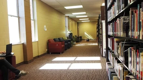 College student and library Stock Footage 46947792