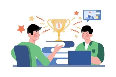 College Student Attends A Study Group Stock Illustration