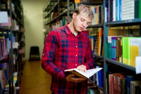 College student in library Stock Photos