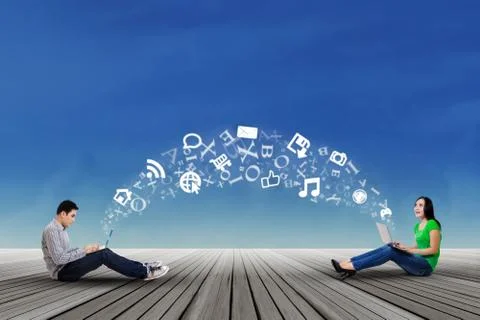 College student sharing information Stock-Illustration