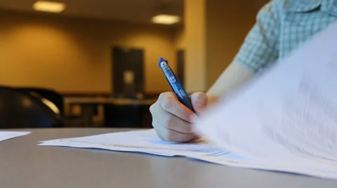 College student writing schedule plan Video stock 38421389
