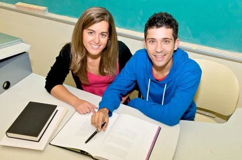 College students in classroom Stock Photos