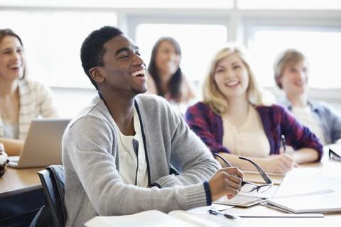 College students in classroom Foto stock