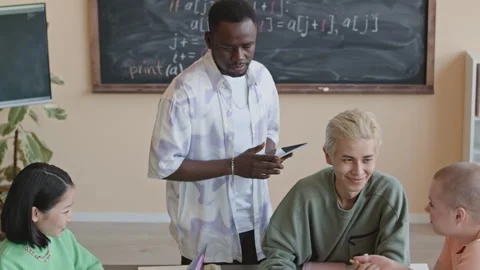 College Students Learning Programming Together during Study Day Stock Footage 257060555