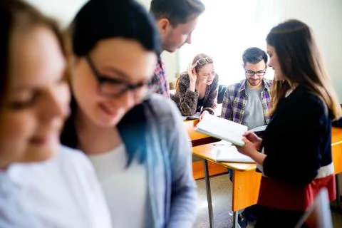 College students on a lecture Stock Photos