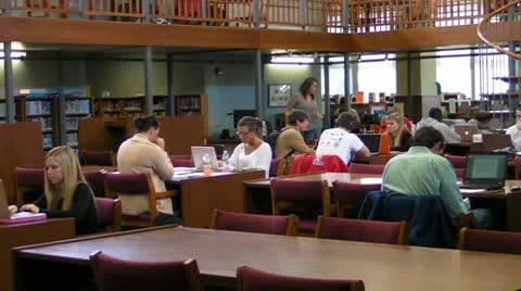 College Students study in library Stock Footage 8849535