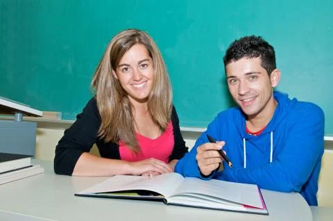 College students studying Stock Photos