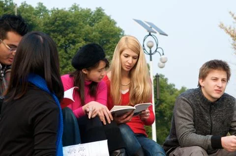College students studying Stock Photos