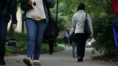 College students walking to class Stock Footage 20431778