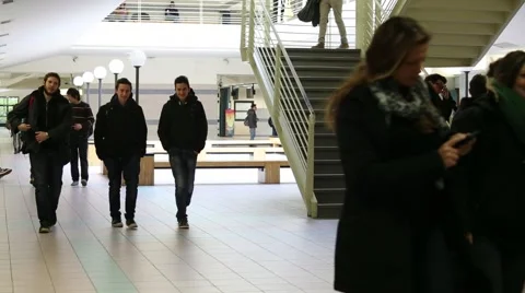 College students walking to class Stock Footage 42125628