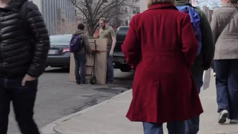 College Students Walking Stock Footage 74109036