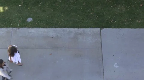 College students walking by on sidewalk Video stock 8835362