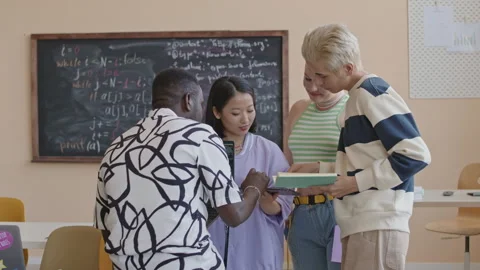 College Students Working in Team on Programming Course Stock Footage 257069148