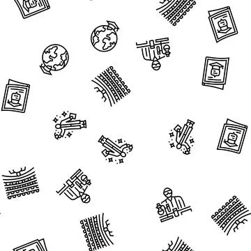 College teacher student class seamless pattern vector Stock Illustration