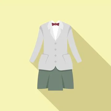 College uniform icon flat vector. Fashion suit Stock Illustration