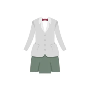 College uniform icon flat vector. Fashion suit Stock Illustration