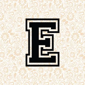 College Varsity Alphabet E LOWER , Black alphabet vector, alphabet vector Illustrazione stock