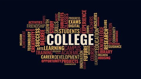 College Word Cloud Concept Vector Illustration with Education and Academic .. Stockillustratie