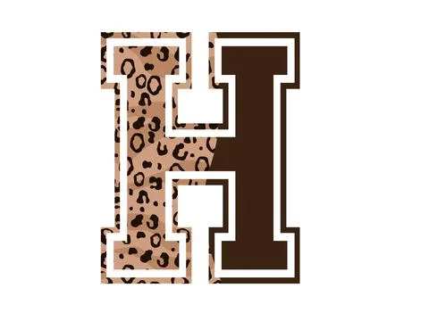 A collegiate varsity graphic illustration featuring letter h with letter h, l Stock Illustration