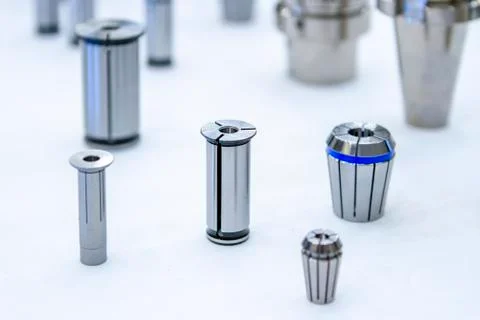 Collet chuck  tool collets set many tye ,CNC machine Stock Photos