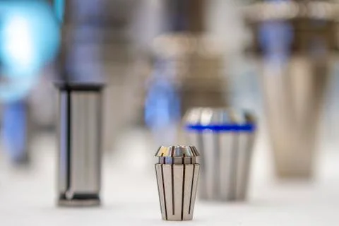 Collet chuck  tool collets set many tye ,CNC machine Stock Photos