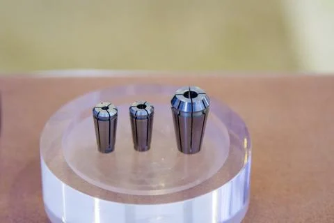 Collet chuck  tool collets set many tye ,CNC machine Stock Photos