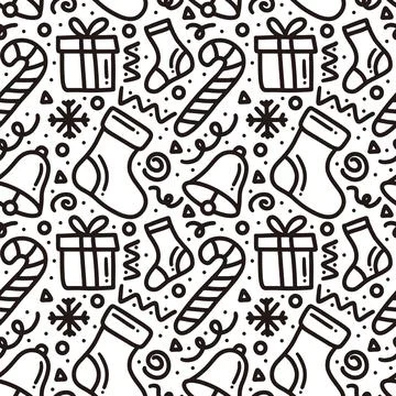 Colletion of christmas day pattern Stock Illustration