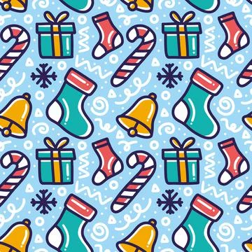 Colletion of christmas day pattern Stock Illustration