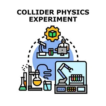 Collider physics experiment process and scientific research Stockillustratie