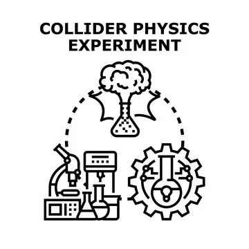 Collider physics experiment in science and technology research Stock Illustration