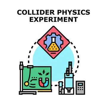 Collider physics experiment studying particle interaction concept Stock Illustration