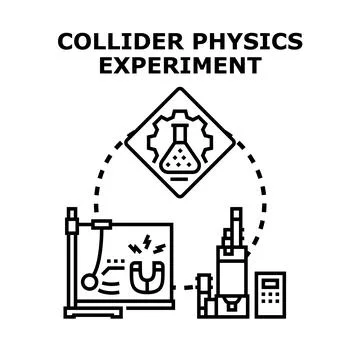 Collider physics experiment studying particle interaction concept Stock Illustration