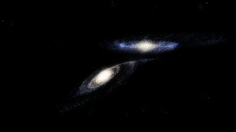 Colliding Galaxies Stock Footage 105680715