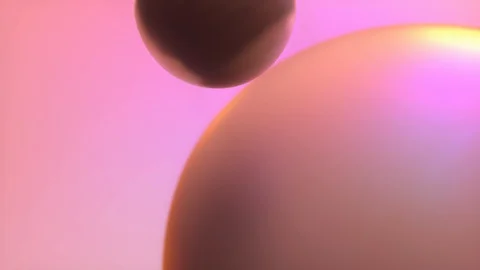 Colliding pearlescent spheres. Abstract background Stock Footage 128311922