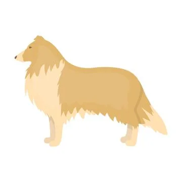 Collie vector icon in cartoon style for web Stock Illustration