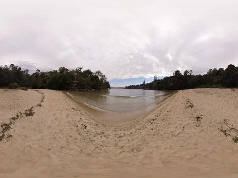 Collins Beach 360 Virtual Reality Standing Height Stock Footage 80359385