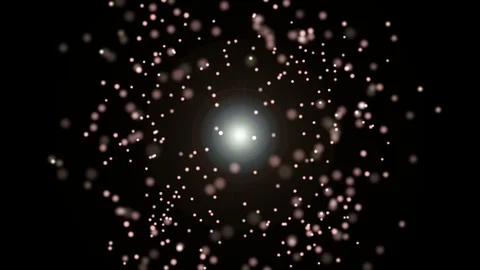 Collision and explosion of two particles Video stock 128990035