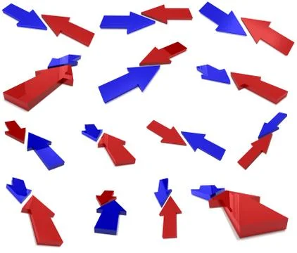 Collision arrows Illustrazione stock