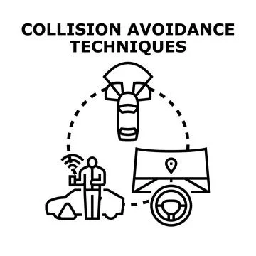 Collision avoidance techniques using advanced driver assistance systems Stock Illustration