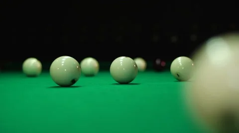 Collision balls on a billiard table Stock-Footage 54547227