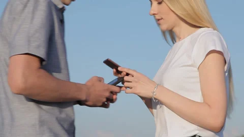 Collision of a guy and a girl Stock Footage 95064224