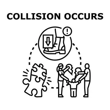 Collision occurs causing family and relationship problems Stock Illustration
