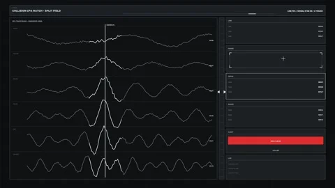 Collision Tracking HUD Data Dashboard Seamless Loop Stock Footage 342332066